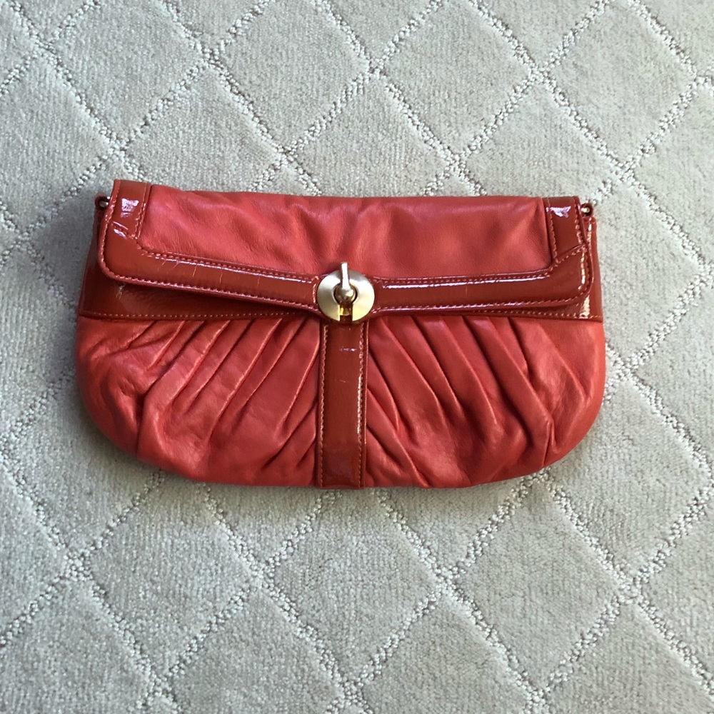 Perlina Poppy Orange Envelope Clutch